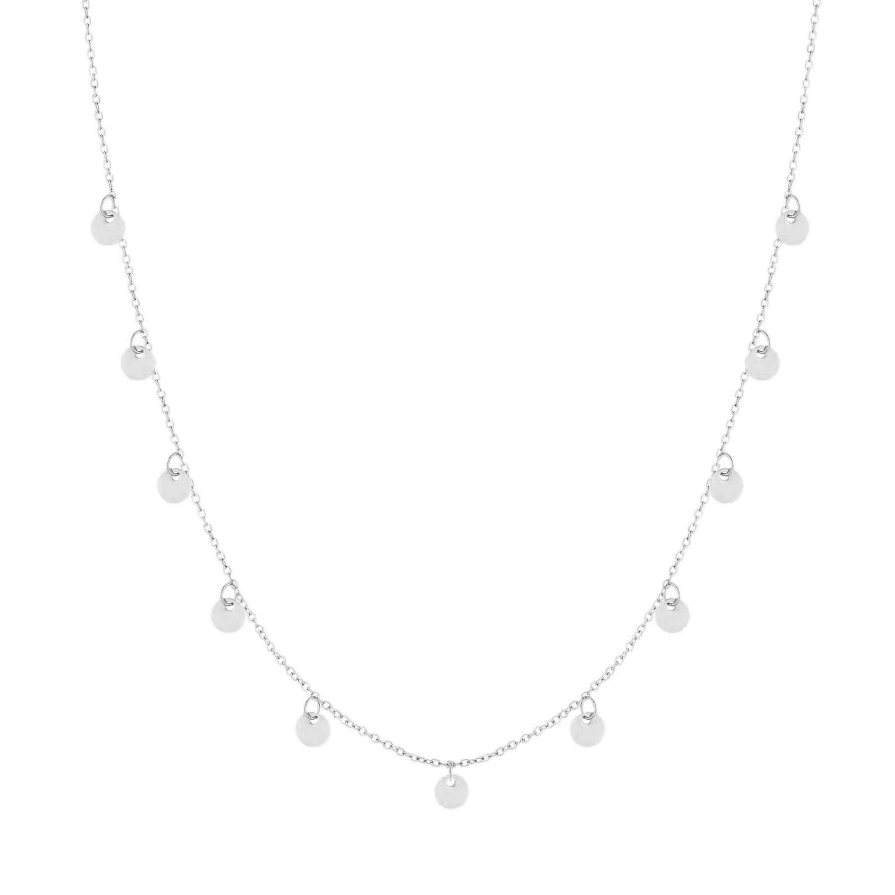 Urbanti Stainless Steel Disc Necklace Silver