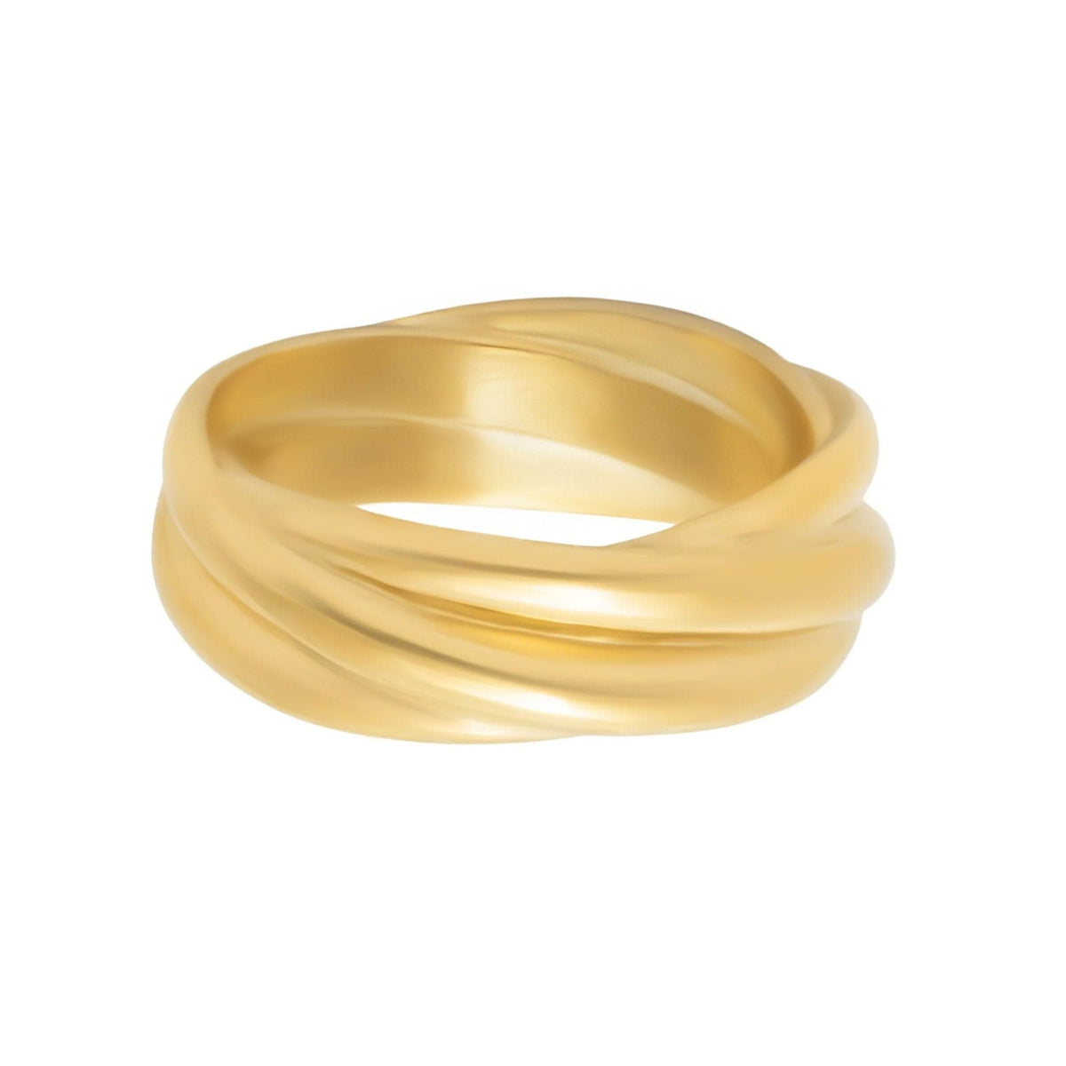 Urbanti Stainless Steel Donatella Ring Gold / US 5 / UK J / EUR 49 (x small)