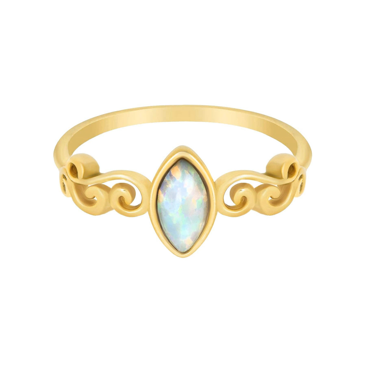 Urbanti Stainless Steel Elodie Opal Ring Gold / US 6 / UK L / EUR 51 (small)