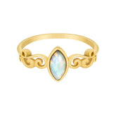 Urbanti Stainless Steel Elodie Opal Ring Gold / US 6 / UK L / EUR 51 (small)