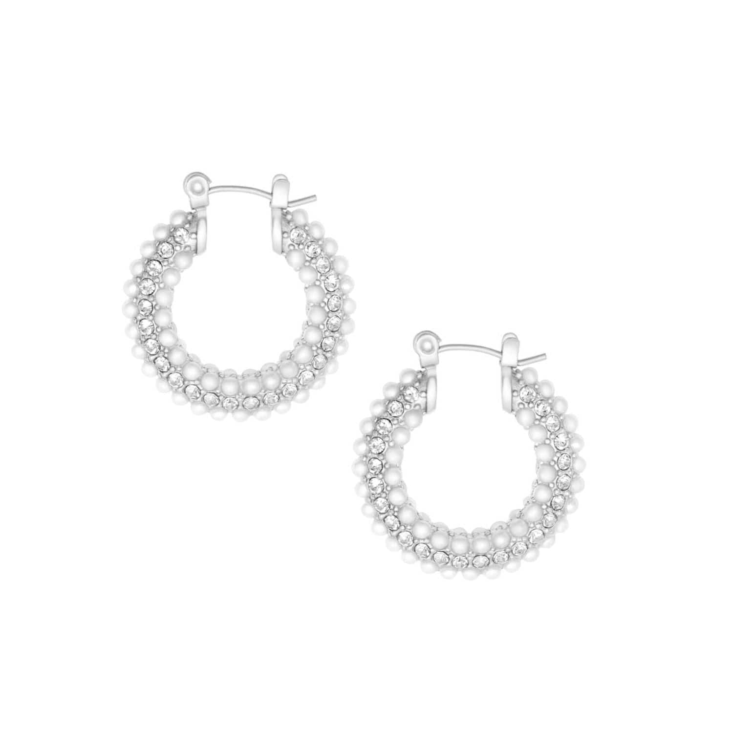 Urbanti Stainless Steel Eloise Pearl Hoop Earrings