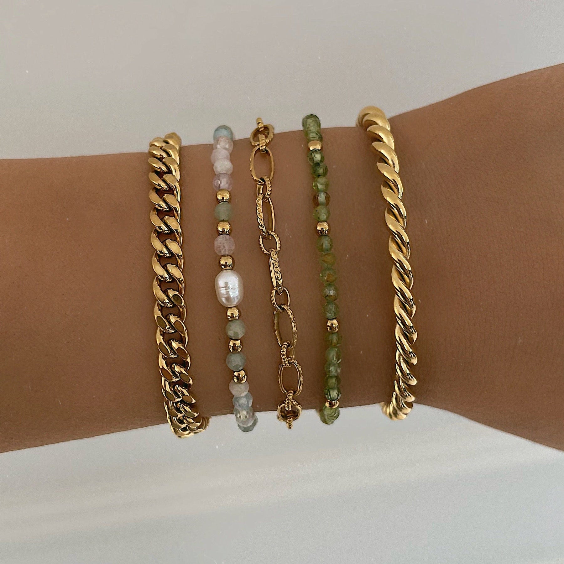 Urbanti Stainless Steel Elsie Peridot Bracelet