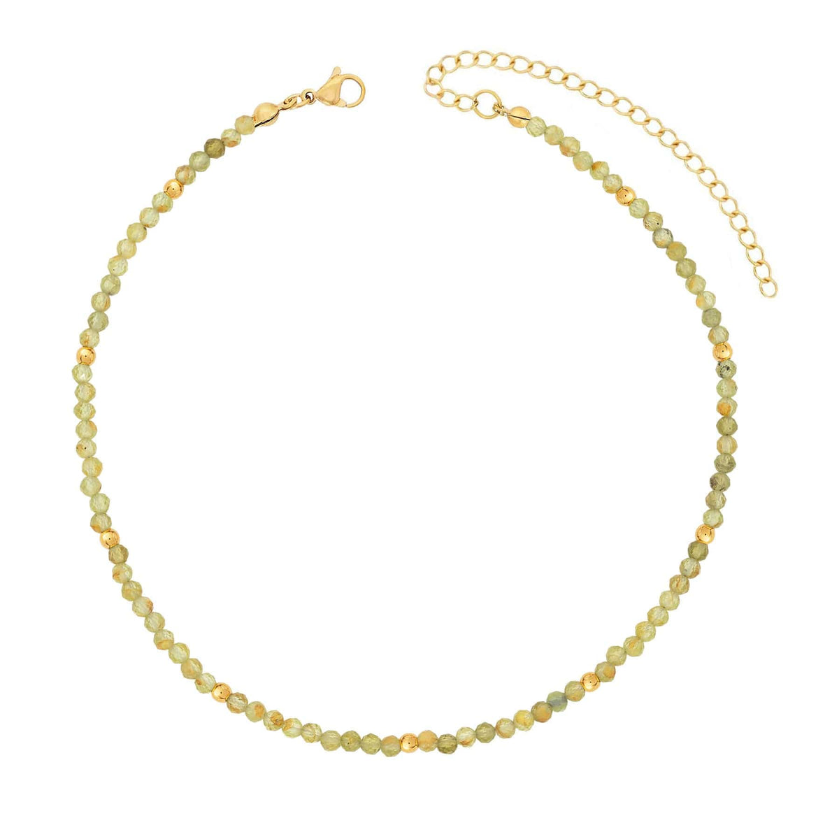 Urbanti Stainless Steel Elsie Peridot Choker / Necklace Gold / Choker