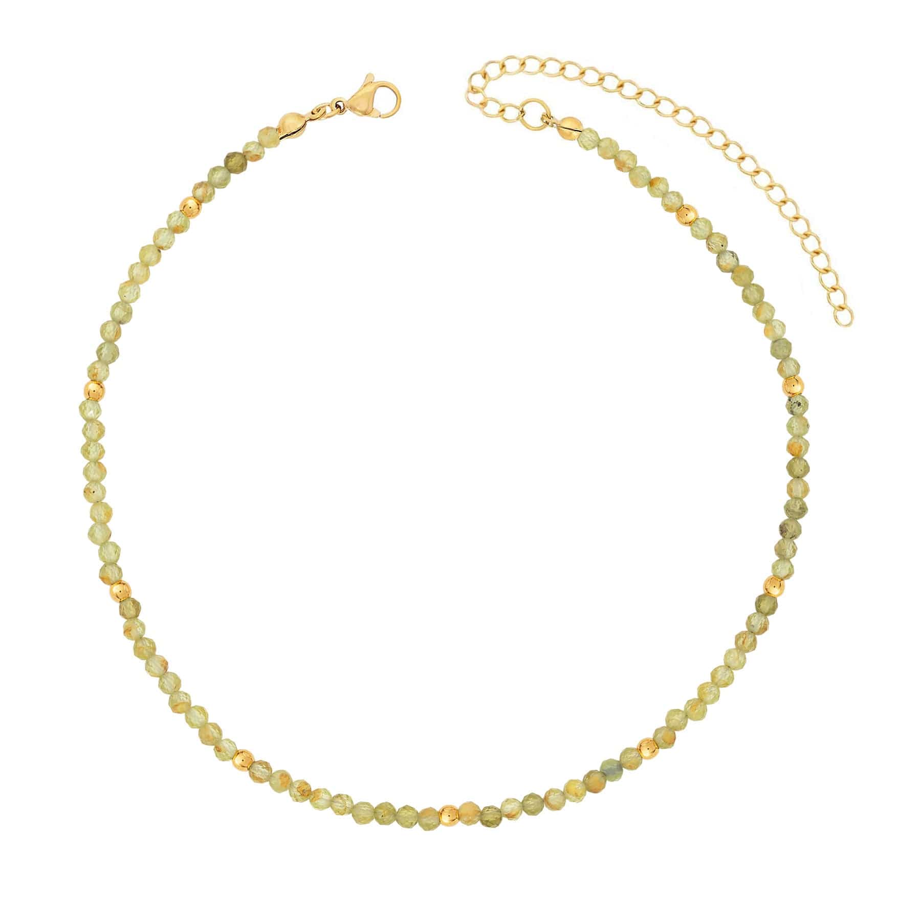 Urbanti Stainless Steel Elsie Peridot Choker / Necklace Gold / Choker