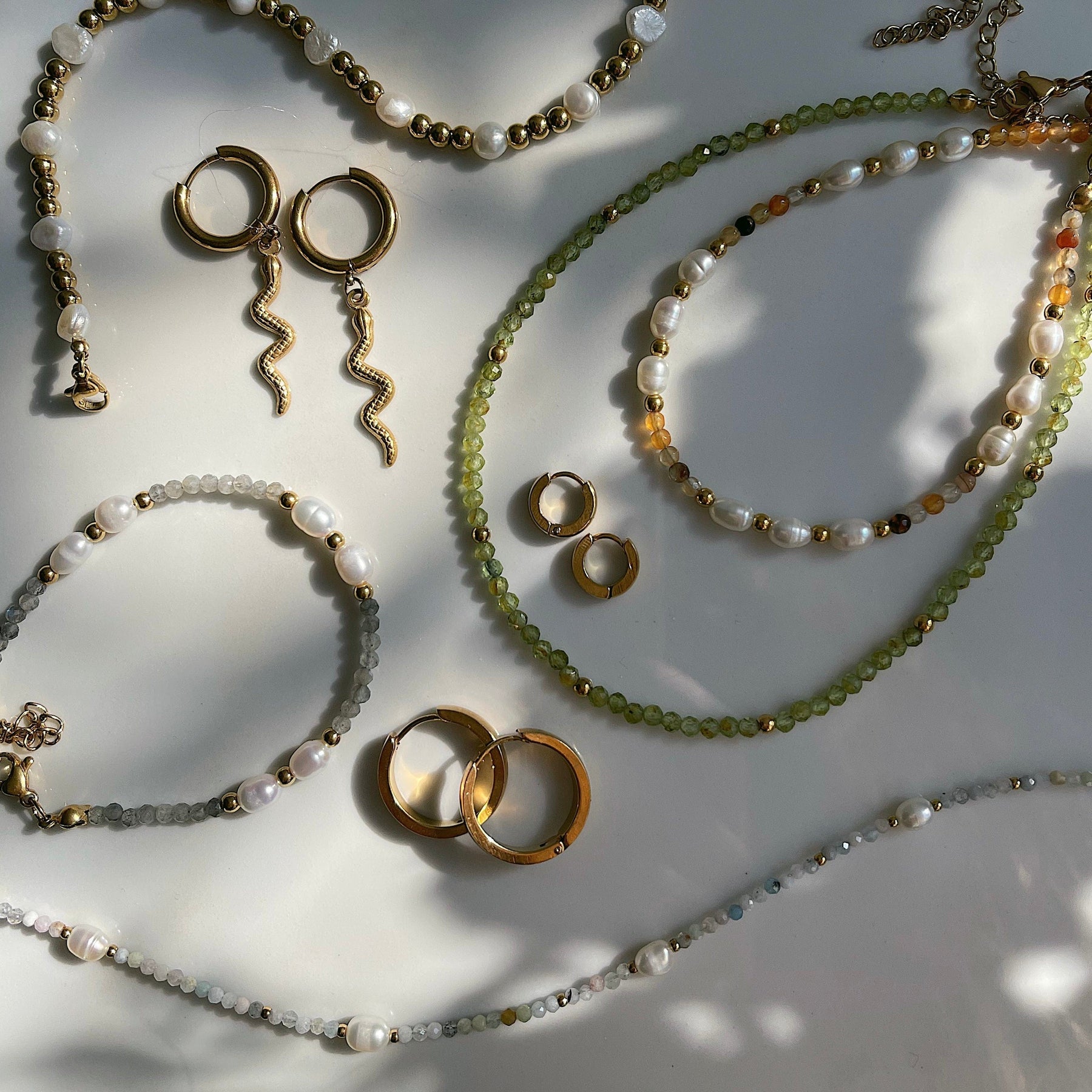 Urbanti Stainless Steel Elsie Peridot Choker / Necklace