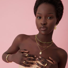 Urbanti Stainless Steel Elsie Peridot Choker Necklace