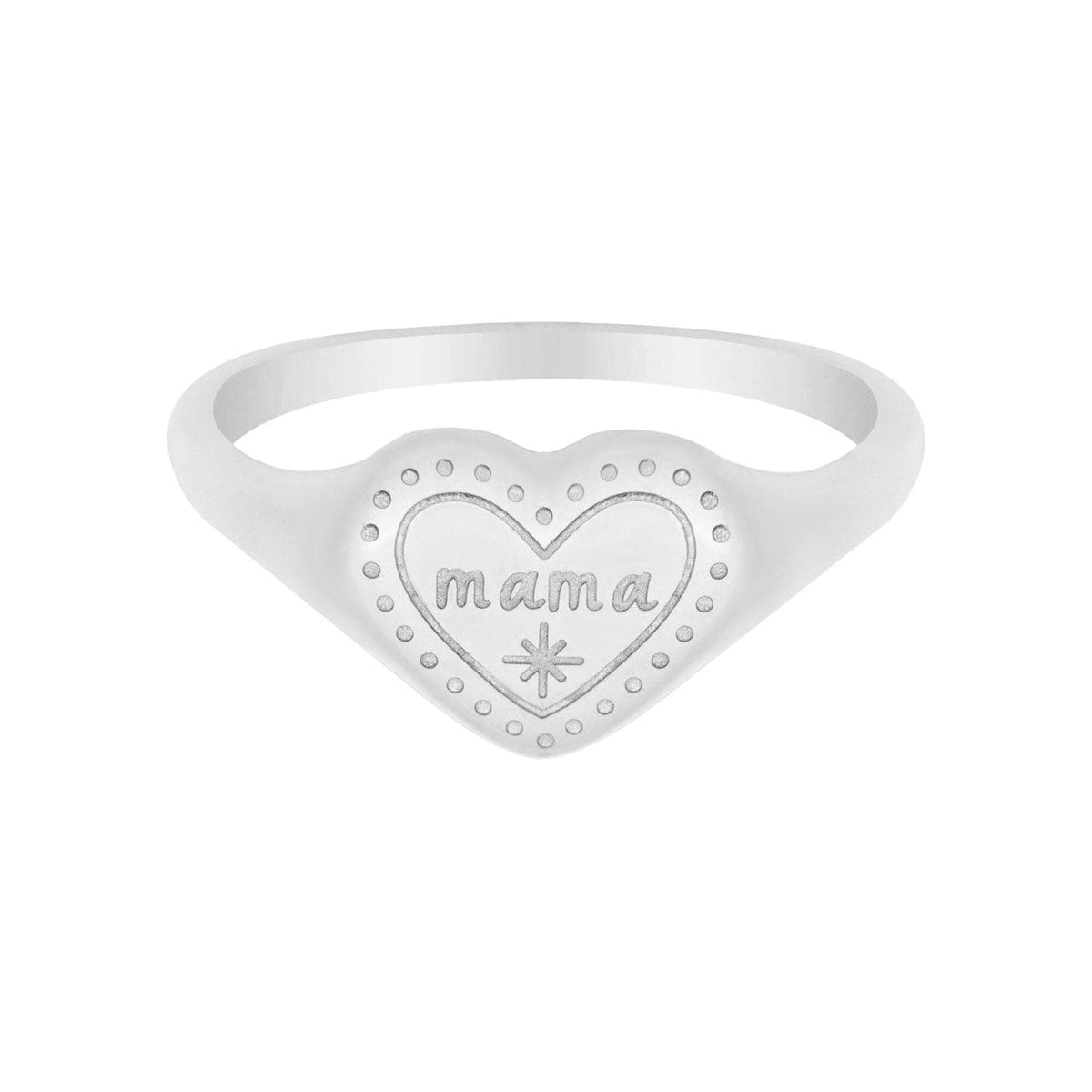 Urbanti Stainless Steel Engraved Heart Mama Ring