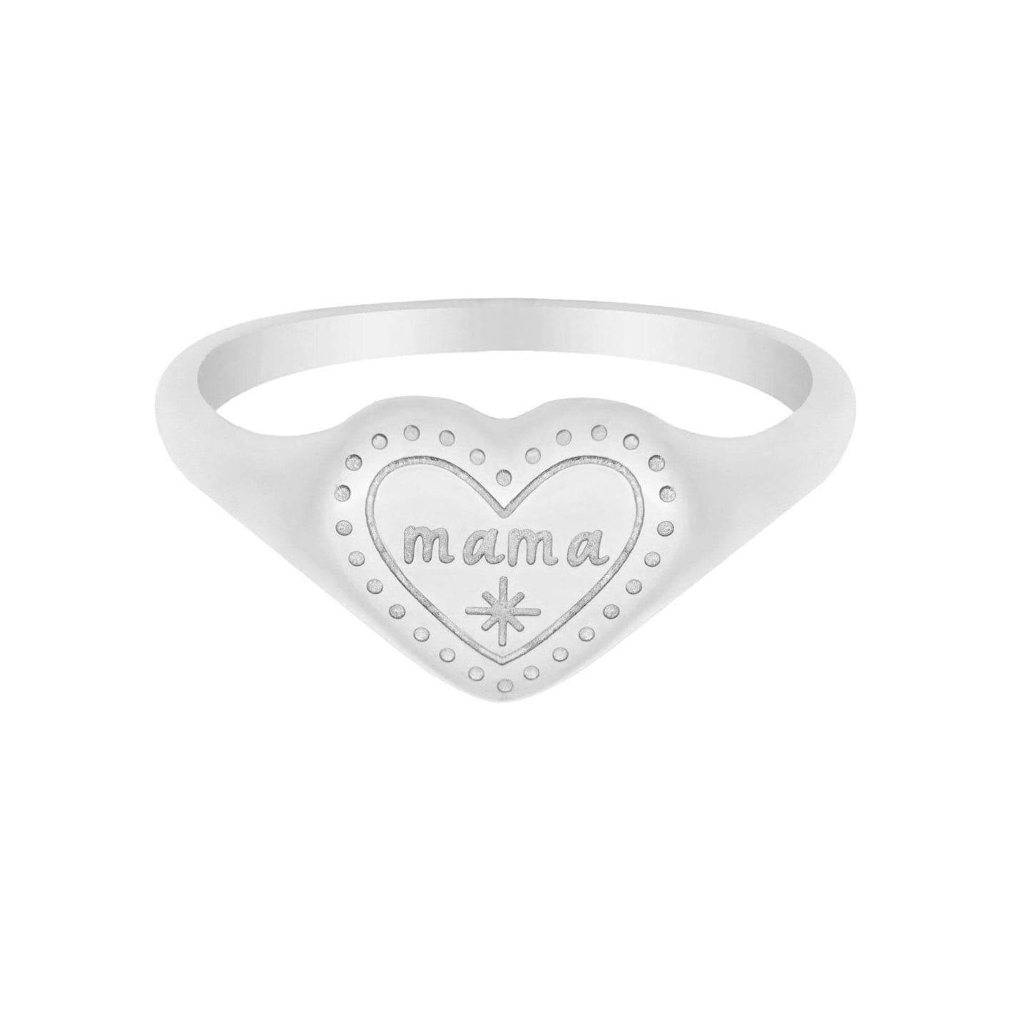 Urbanti Stainless Steel Engraved Heart Mama Ring