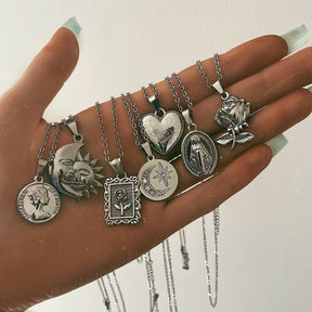 Urbanti Stainless Steel Engraved Heart Necklace