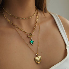 Urbanti Stainless Steel Engraved Heart Necklace