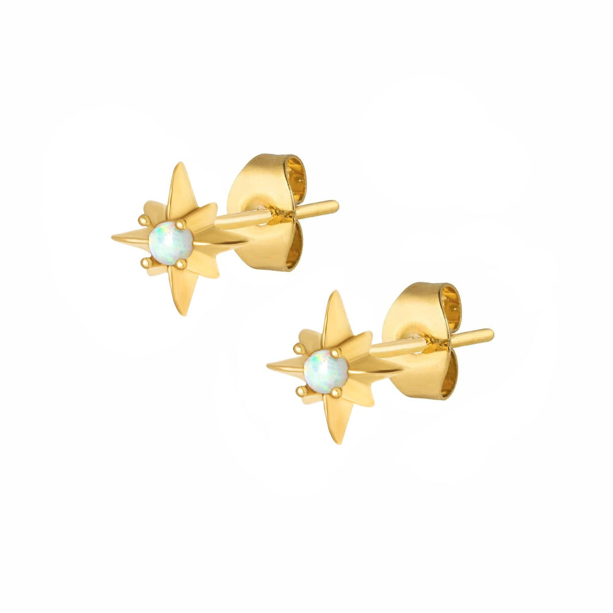 Urbanti Stainless Steel Evangeline Opal Stud Earrings Gold