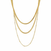 Urbanti Stainless Steel Everly Layered Necklace Gold