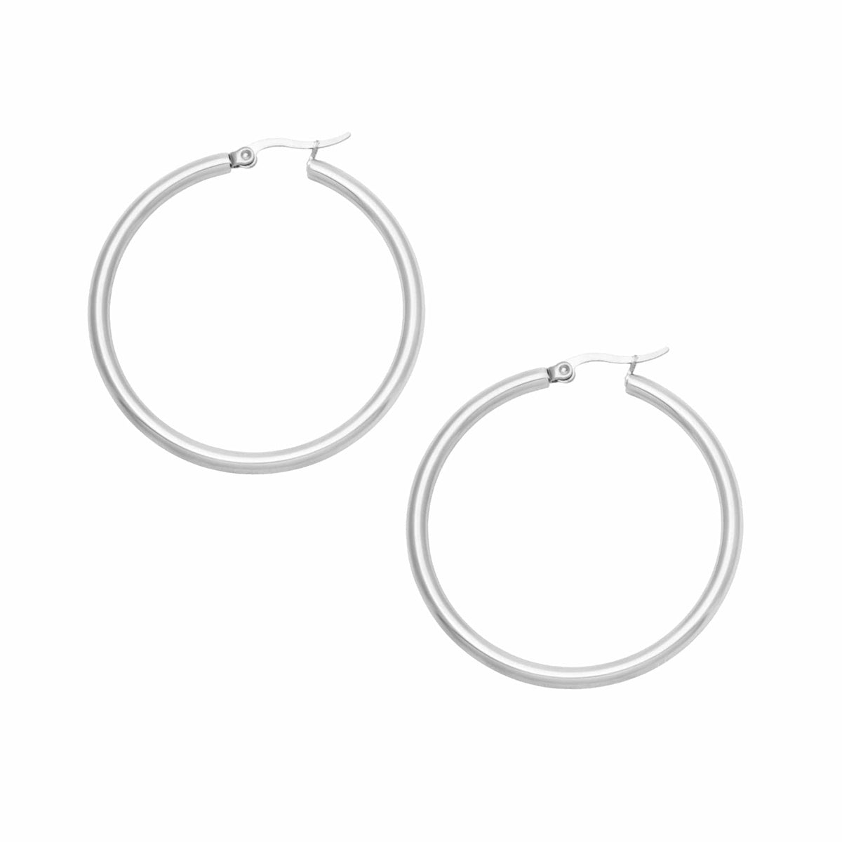 Urbanti Stainless Steel Exude Hoop Earrings Silver / Small