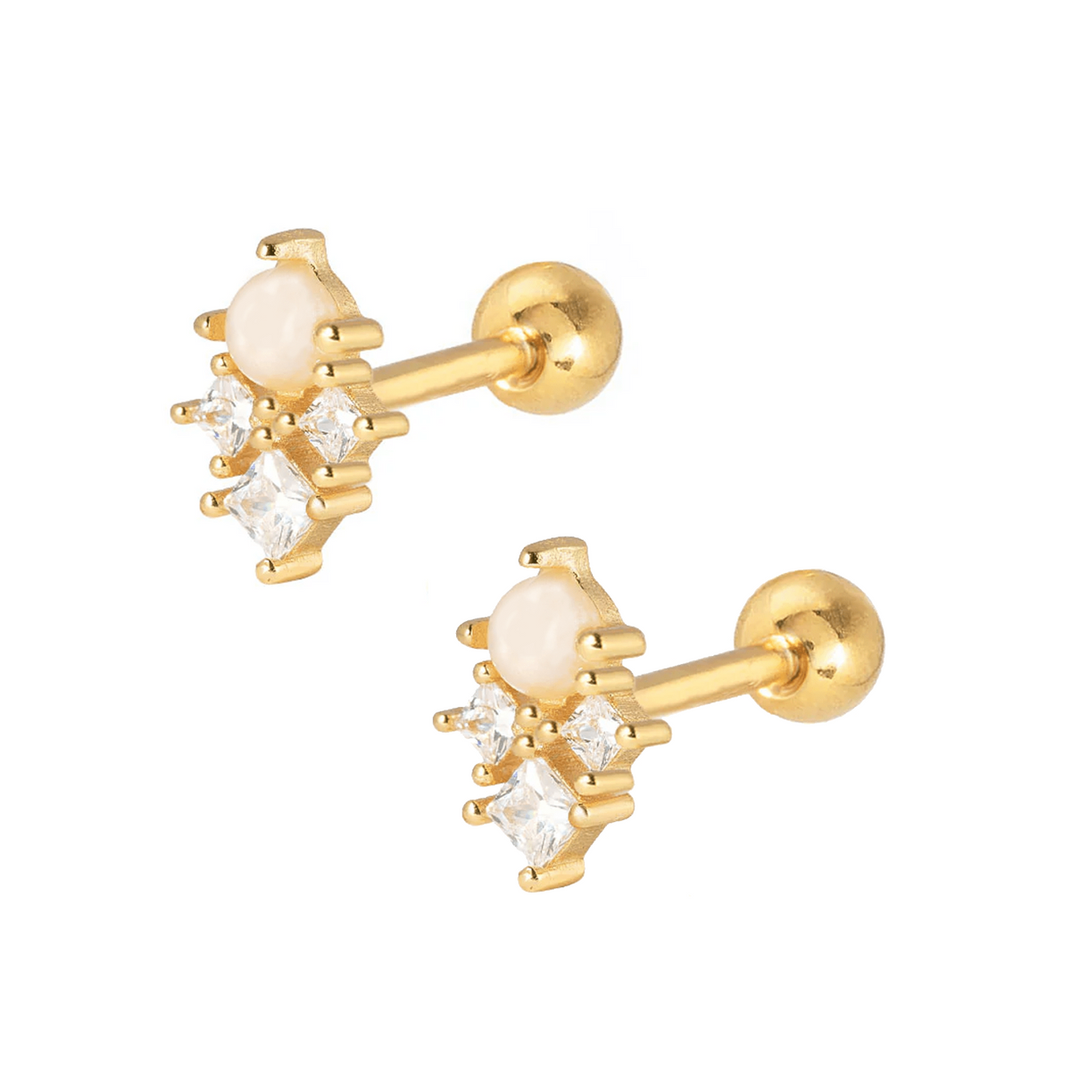 Urbanti Stainless Steel Fae Pearl Stud Earrings