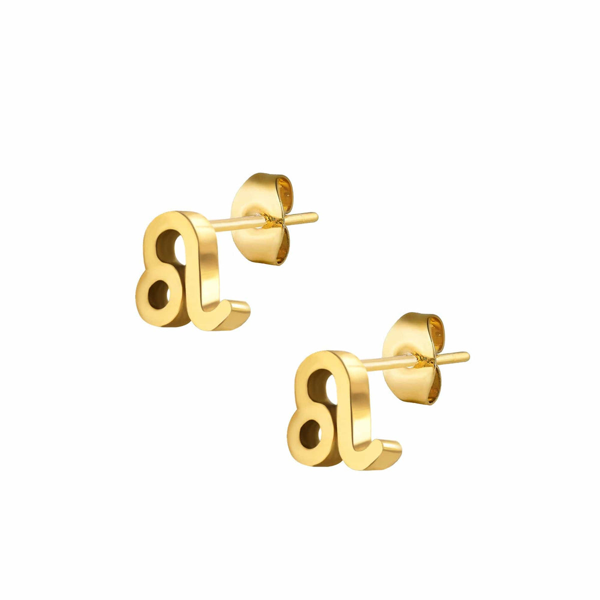 Urbanti Stainless Steel Fate Zodiac Stud Earrings Gold / Leo