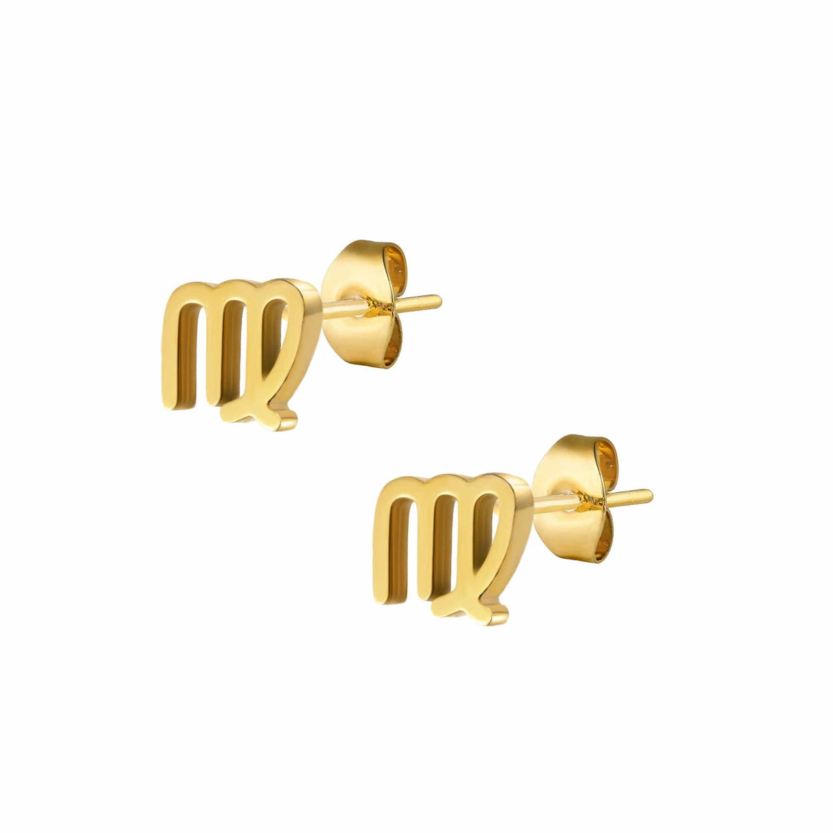 Urbanti Stainless Steel Fate Zodiac Stud Earrings Gold / Virgo