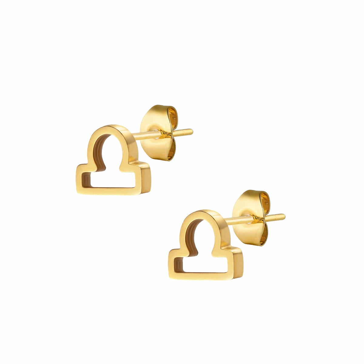 Urbanti Stainless Steel Fate Zodiac Stud Earrings Gold / Libra