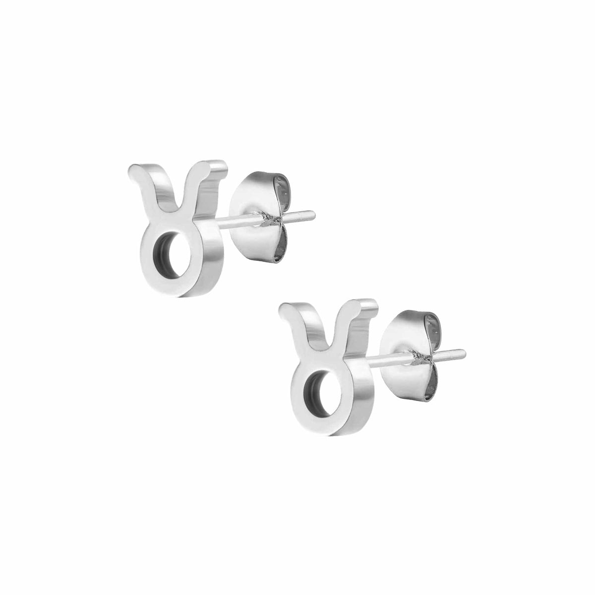 Urbanti Stainless Steel Fate Zodiac Stud Earrings Silver / Taurus