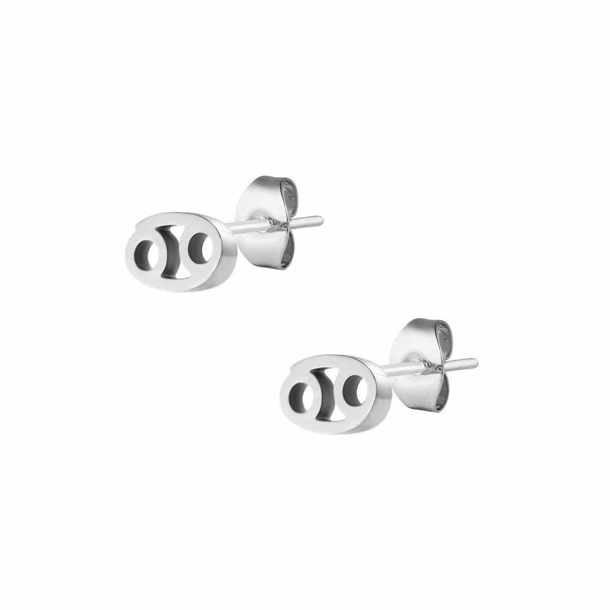 Urbanti Stainless Steel Fate Zodiac Stud Earrings Silver / Cancer