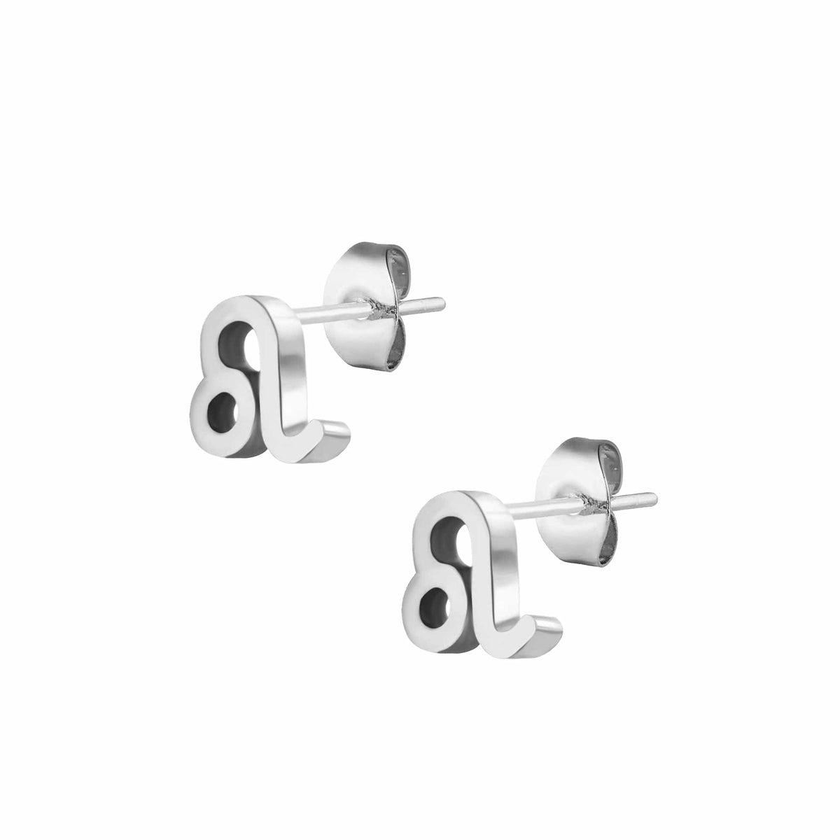 Urbanti Stainless Steel Fate Zodiac Stud Earrings Silver / Leo