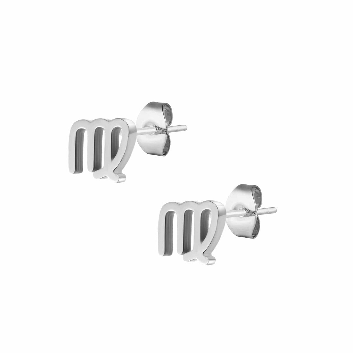 Urbanti Stainless Steel Fate Zodiac Stud Earrings Silver / Virgo