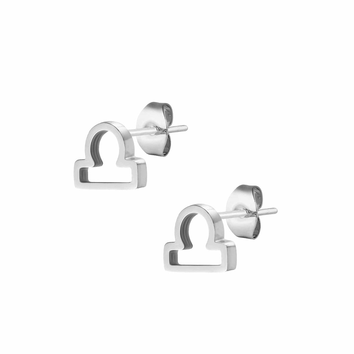 Urbanti Stainless Steel Fate Zodiac Stud Earrings Silver / Libra