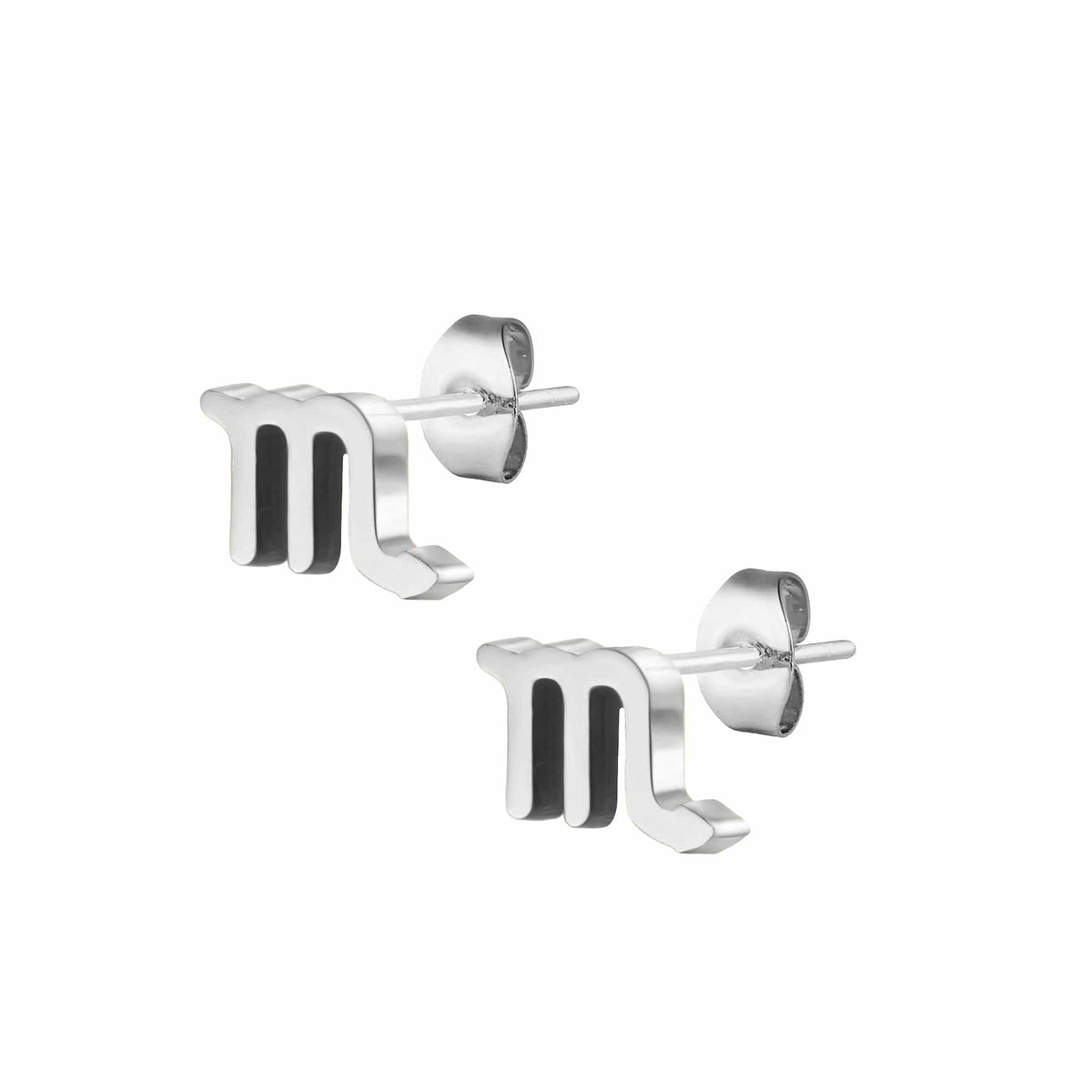 Urbanti Stainless Steel Fate Zodiac Stud Earrings Silver / Scorpio