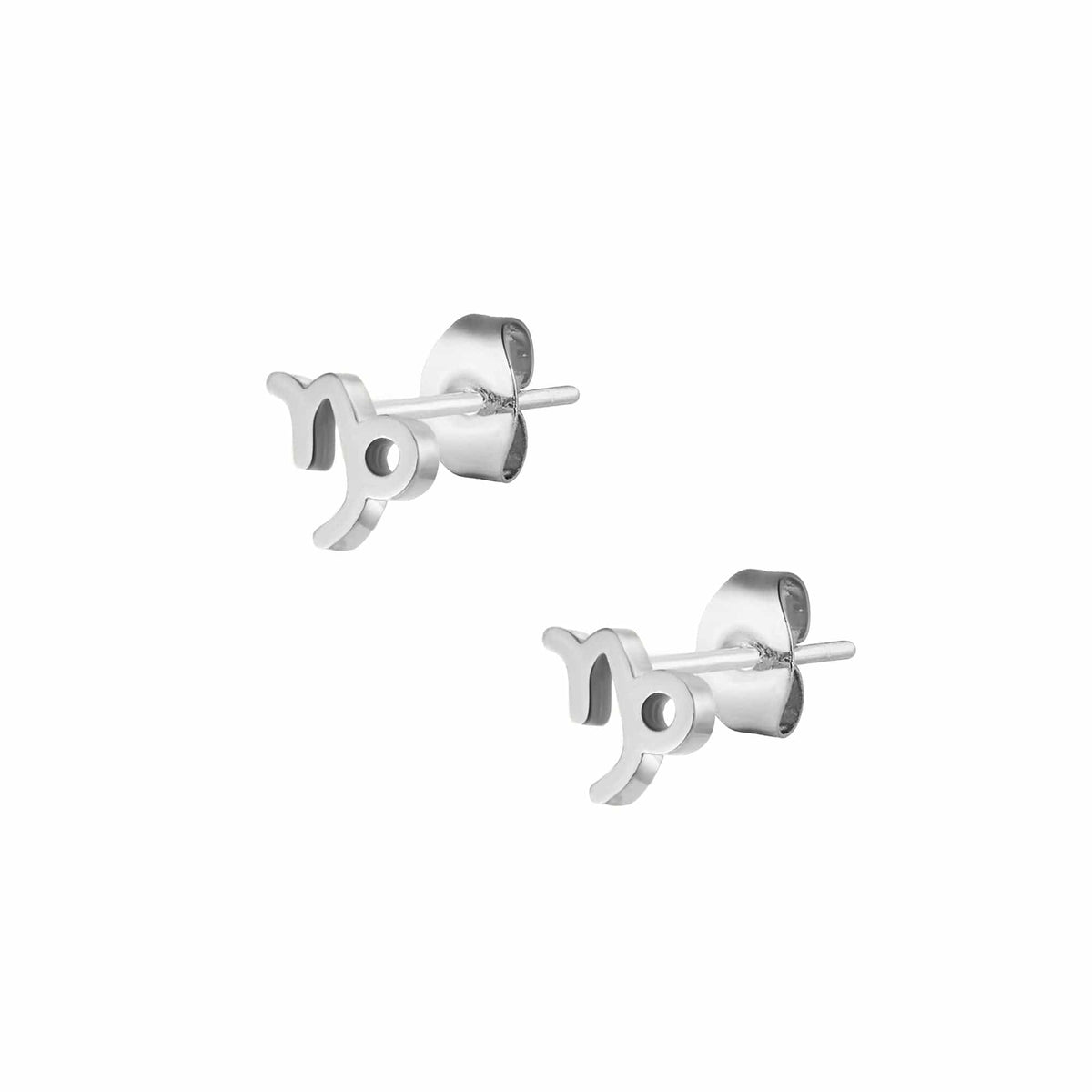 Urbanti Stainless Steel Fate Zodiac Stud Earrings Silver / Capricorn