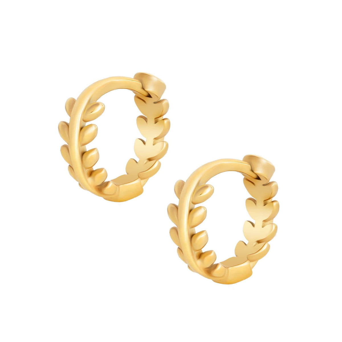 Urbanti Stainless Steel Fawn Hoop Earrings Gold