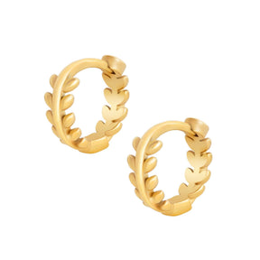 Urbanti Stainless Steel Fawn Hoop Earrings Gold