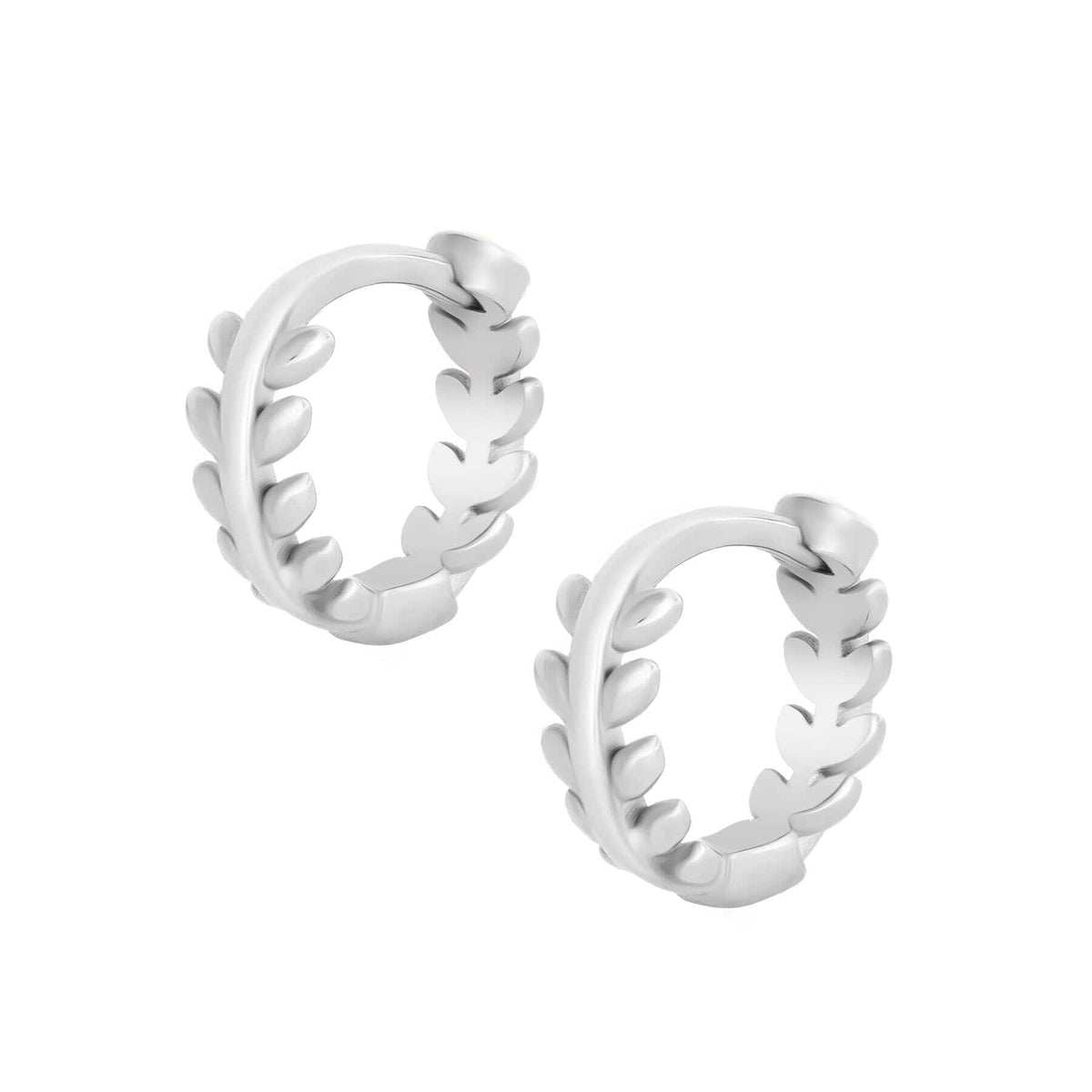 Urbanti Stainless Steel Fawn Hoop Earrings Silver