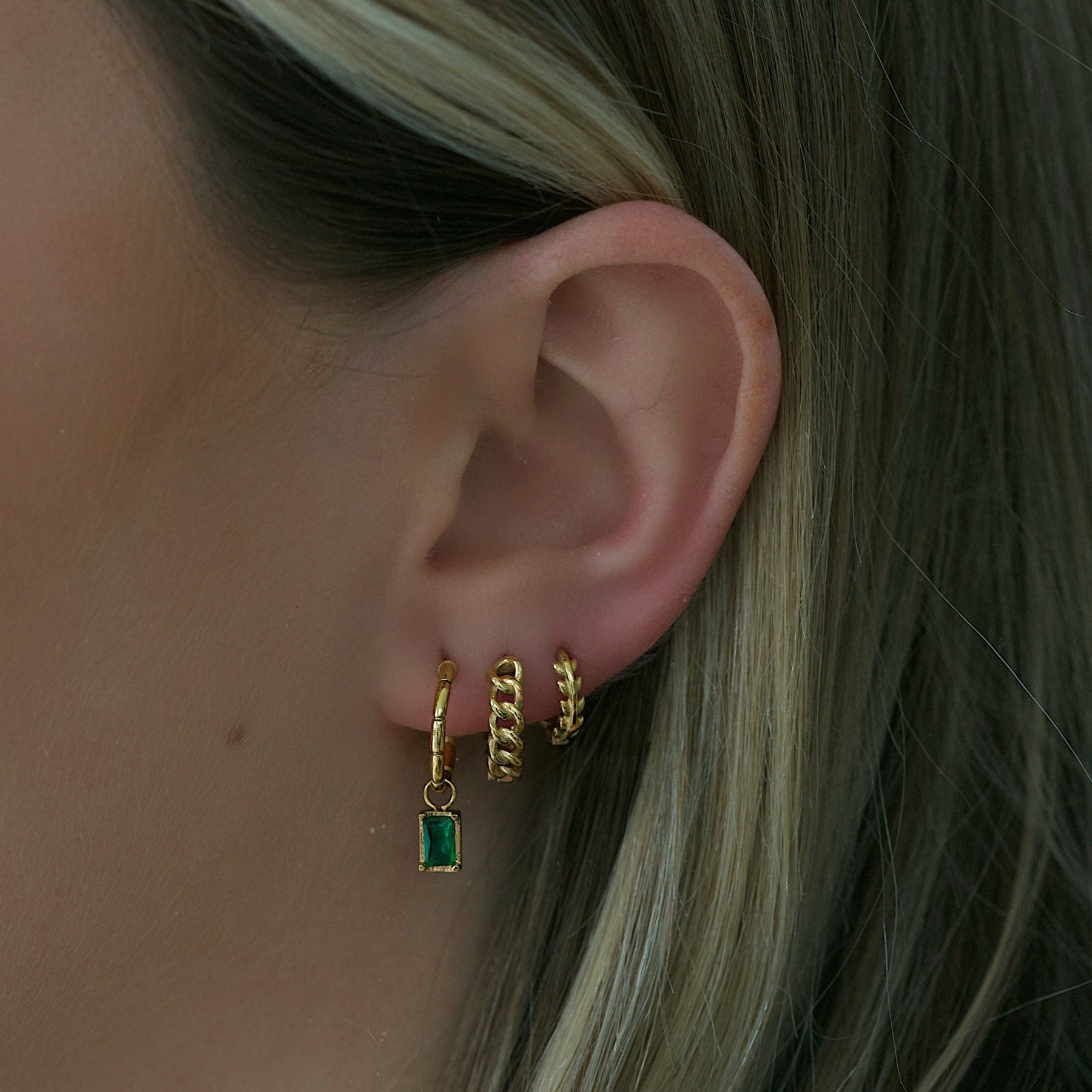 Urbanti Stainless Steel Fawn Hoop Earrings