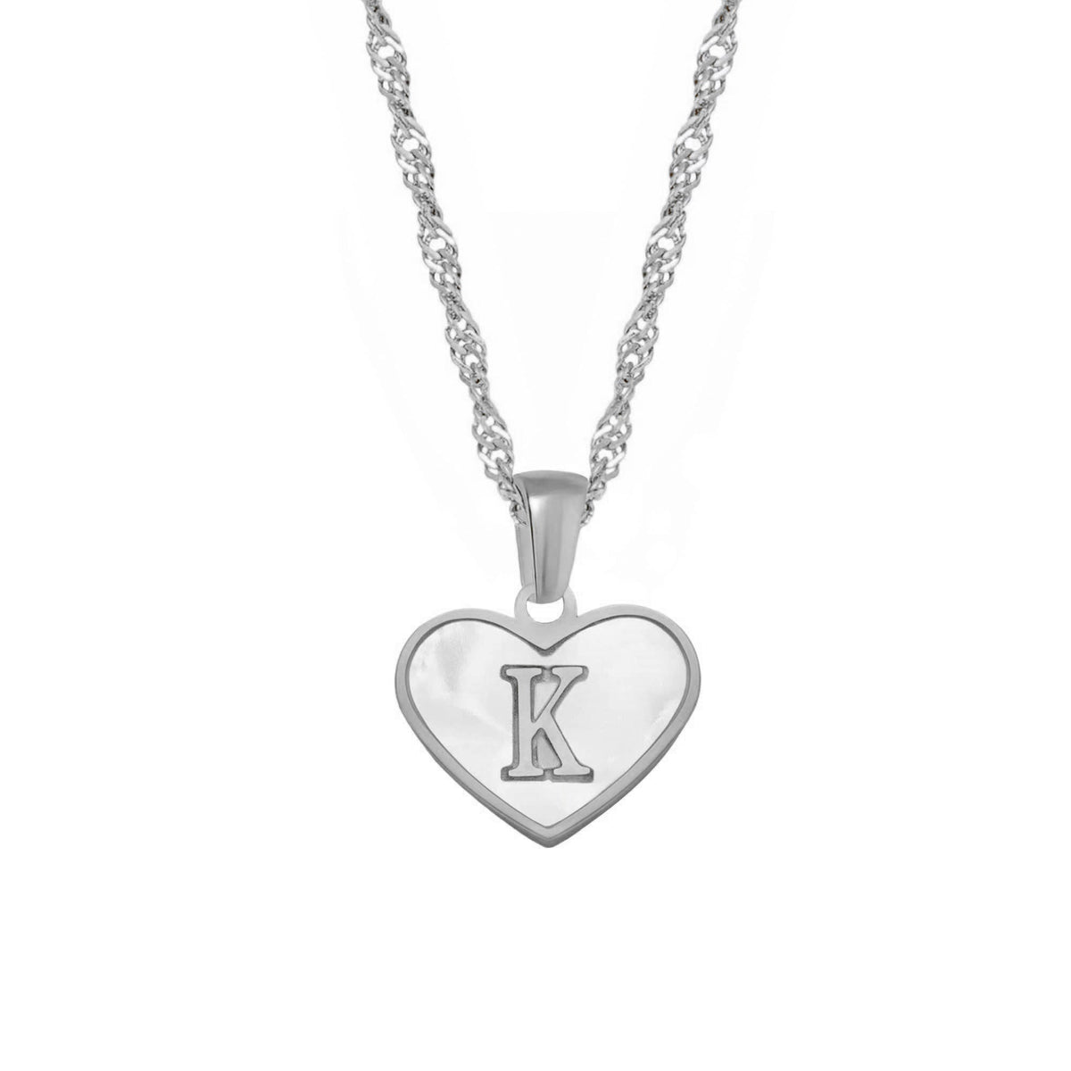 Urbanti Stainless Steel Fifi Pearl Initial Necklace Silver / A