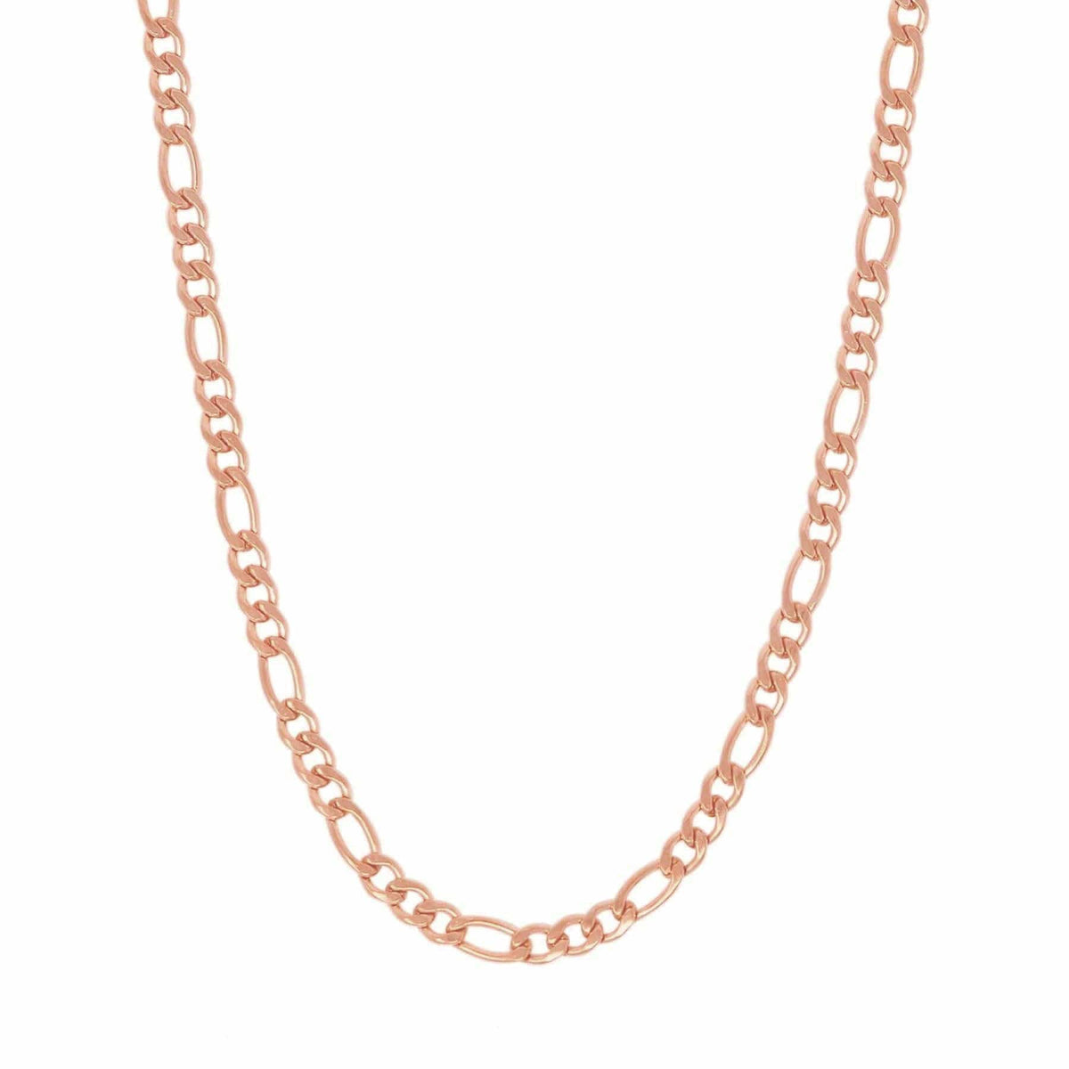 Urbanti Stainless Steel Figaro Chain Necklace Rose Gold / 18"