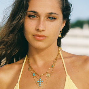 Urbanti Stainless Steel Flavia Shell Hoop Earrings