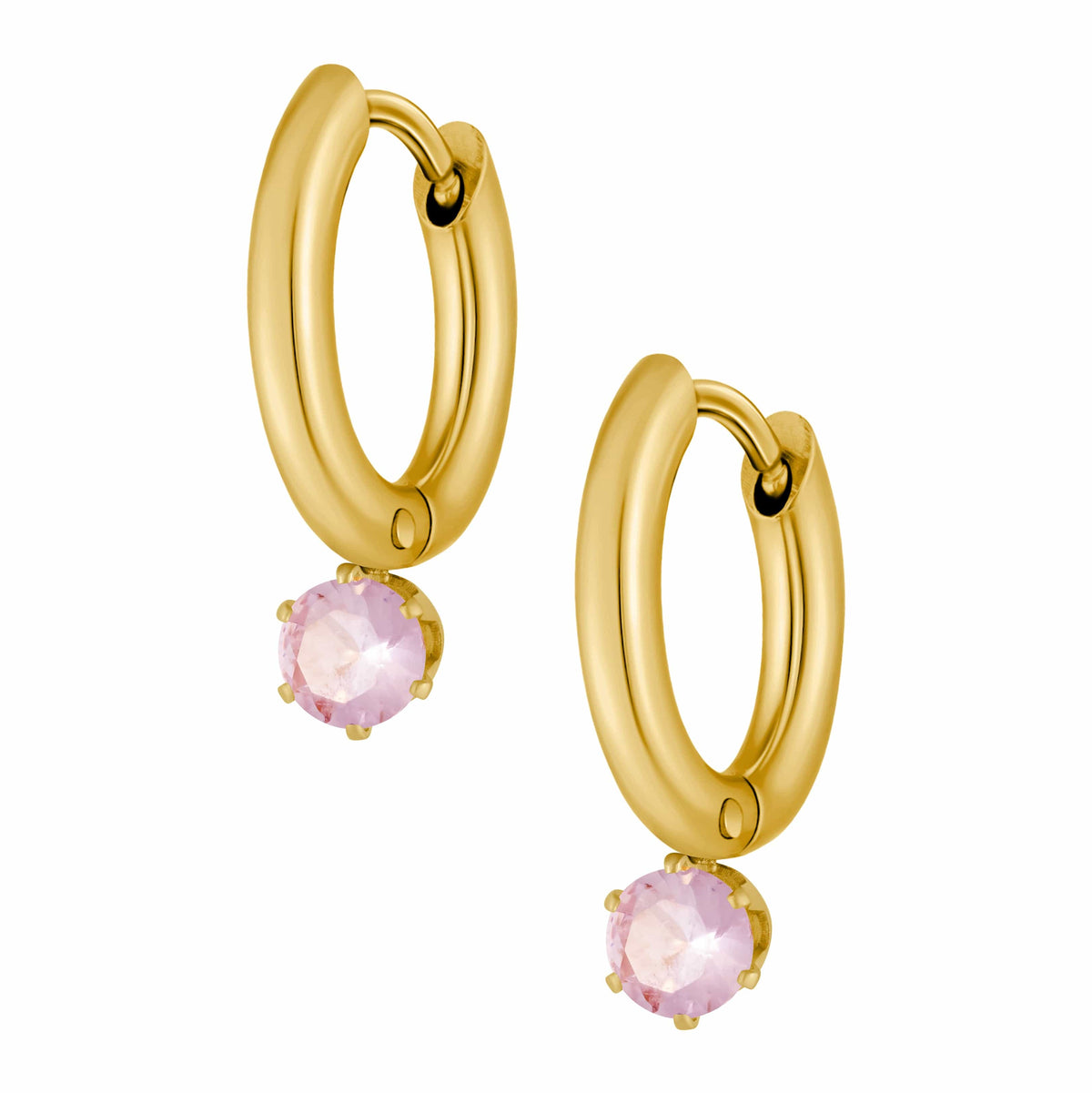 Urbanti Stainless Steel Forever Birthstone Hoop Earrings