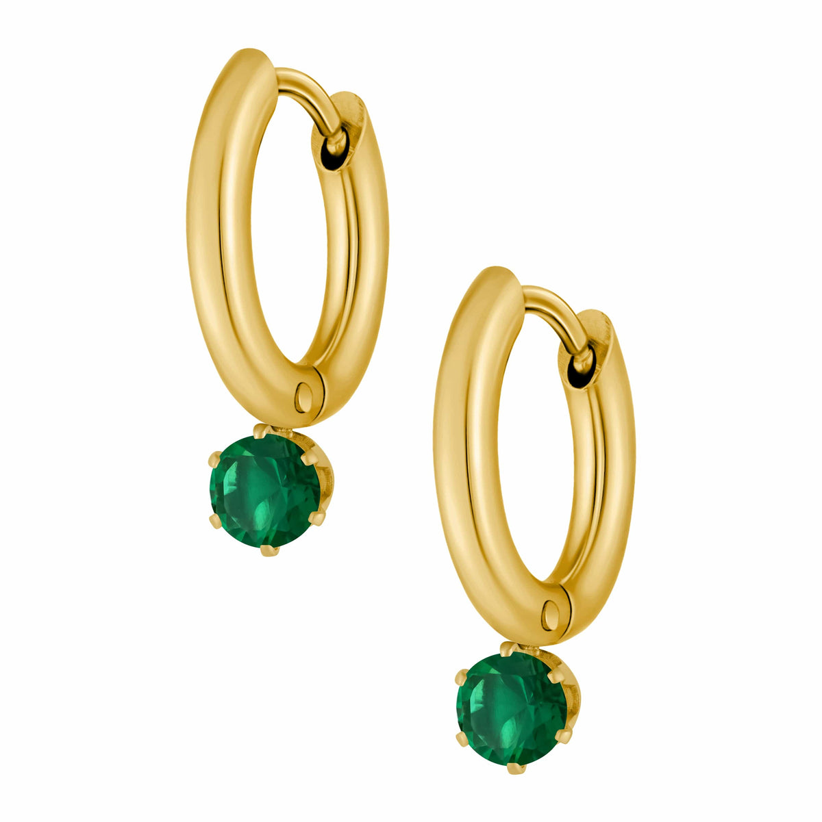 Urbanti Stainless Steel Forever Birthstone Hoop Earrings