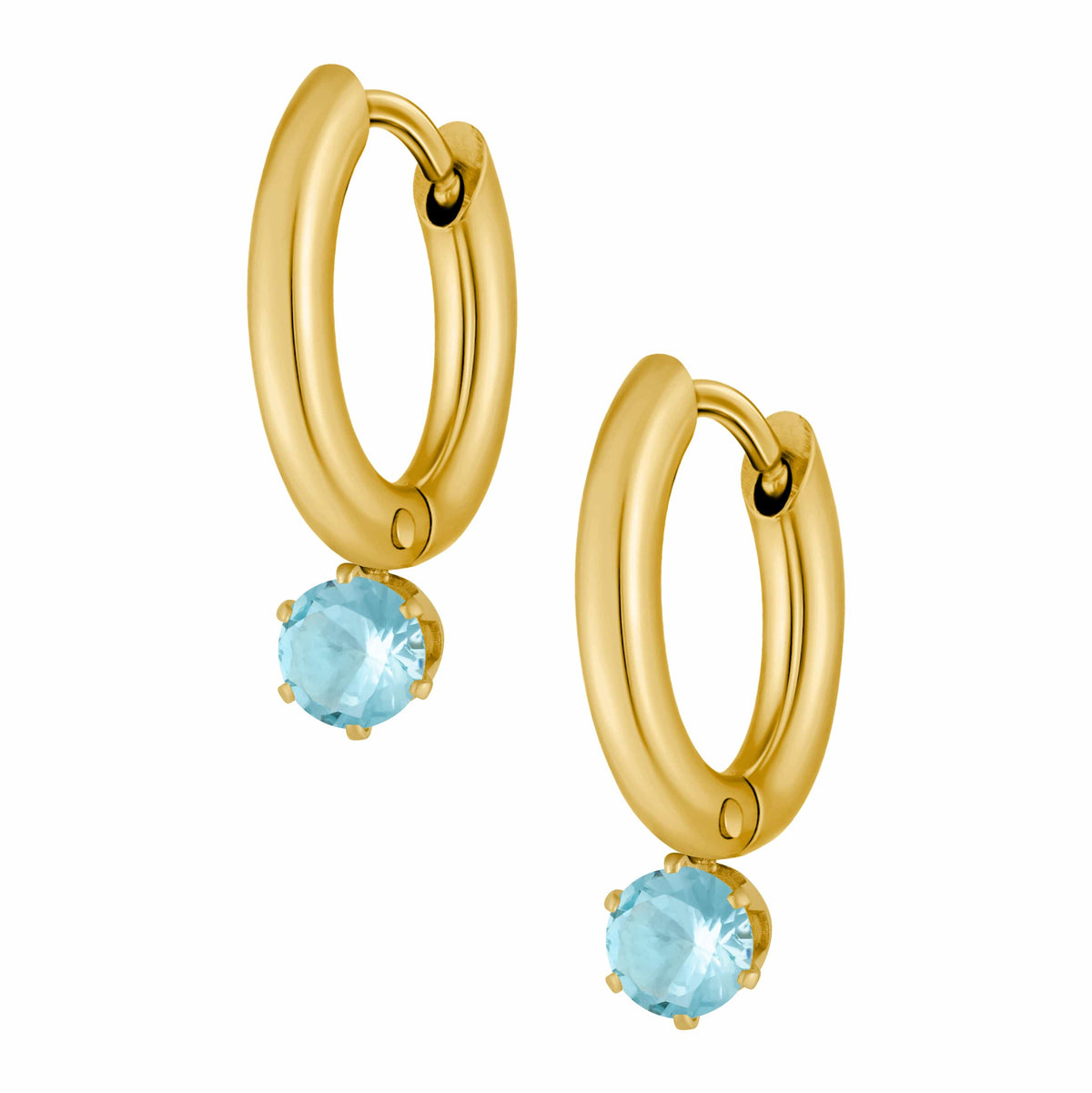 Urbanti Stainless Steel Forever Birthstone Hoop Earrings