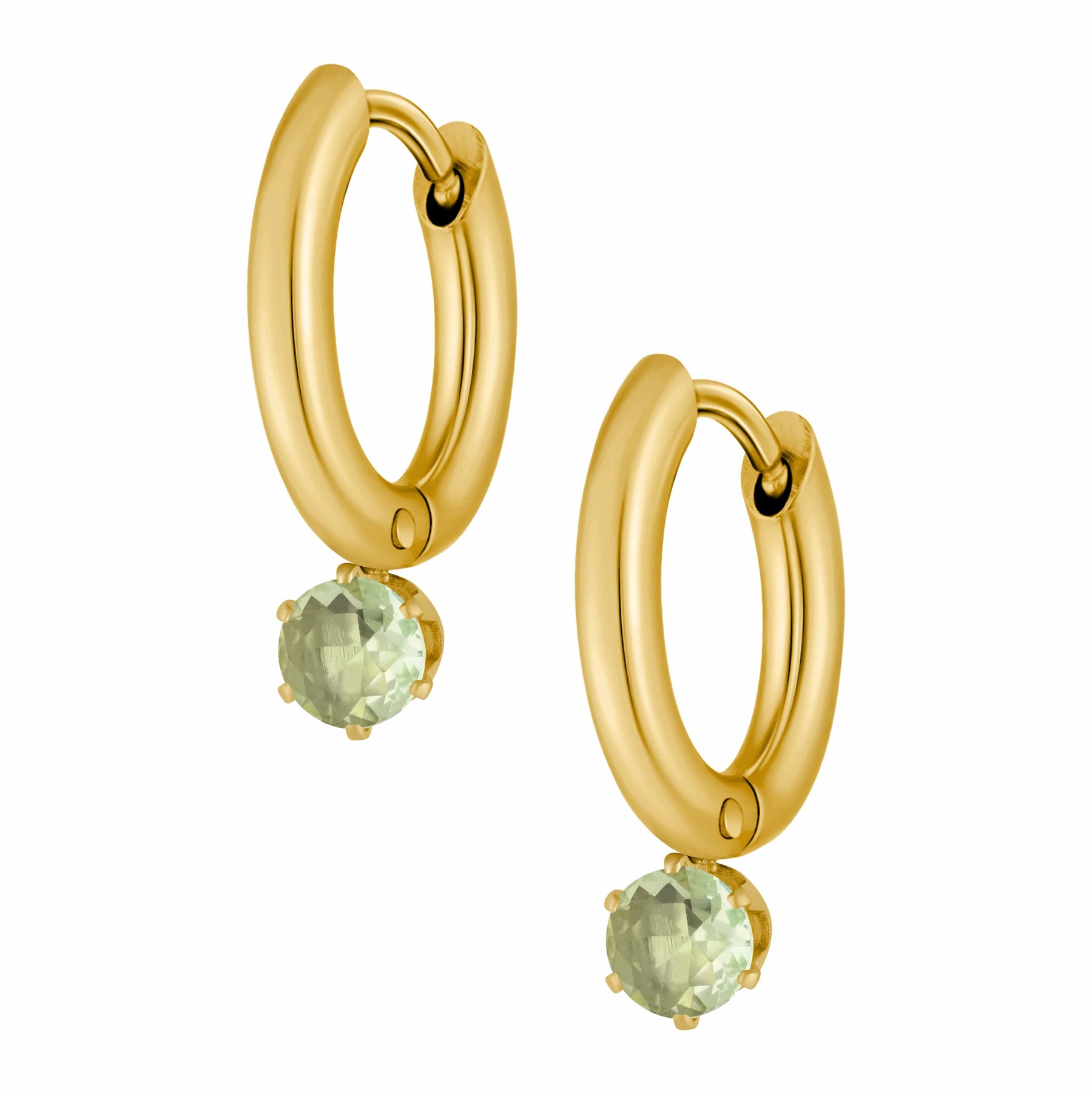 Urbanti Stainless Steel Forever Birthstone Hoop Earrings
