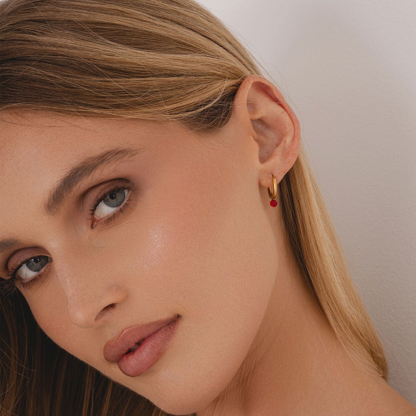 Urbanti Stainless Steel Forever Birthstone Hoop Earrings