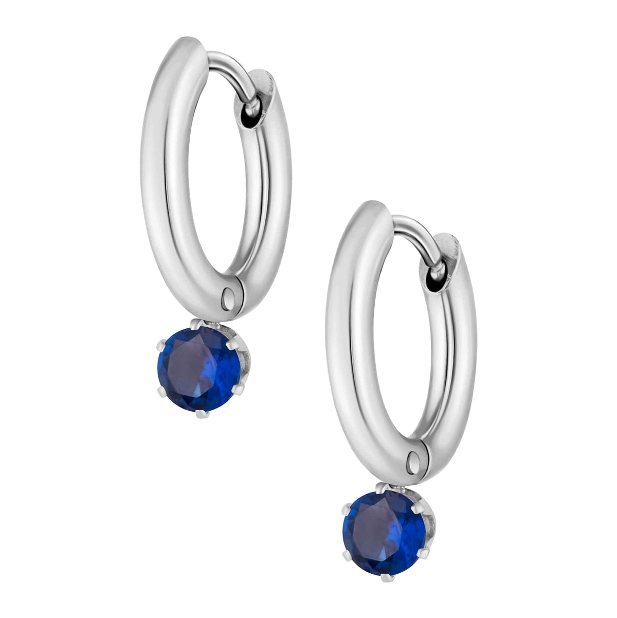 Urbanti Stainless Steel Forever Birthstone Hoop Earrings