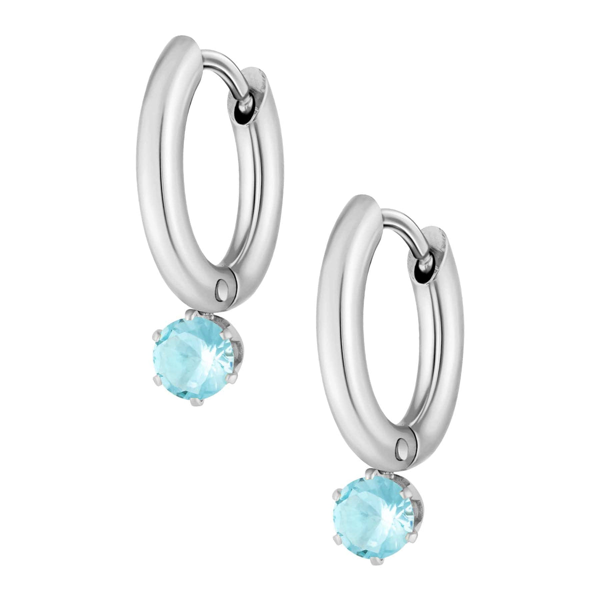 Urbanti Stainless Steel Forever Birthstone Hoop Earrings