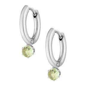 Urbanti Stainless Steel Forever Birthstone Hoop Earrings
