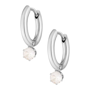 Urbanti Stainless Steel Forever Birthstone Hoop Earrings