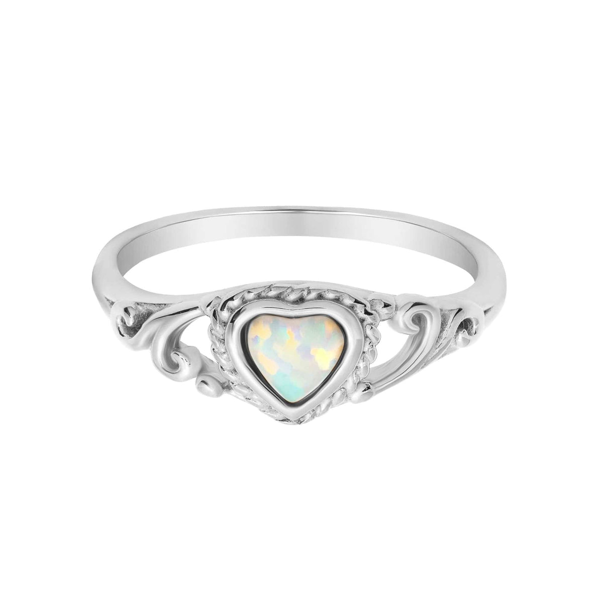 Urbanti Stainless Steel Adeline Opal Ring Silver / US 6 / UK L / EUR 51 (small)