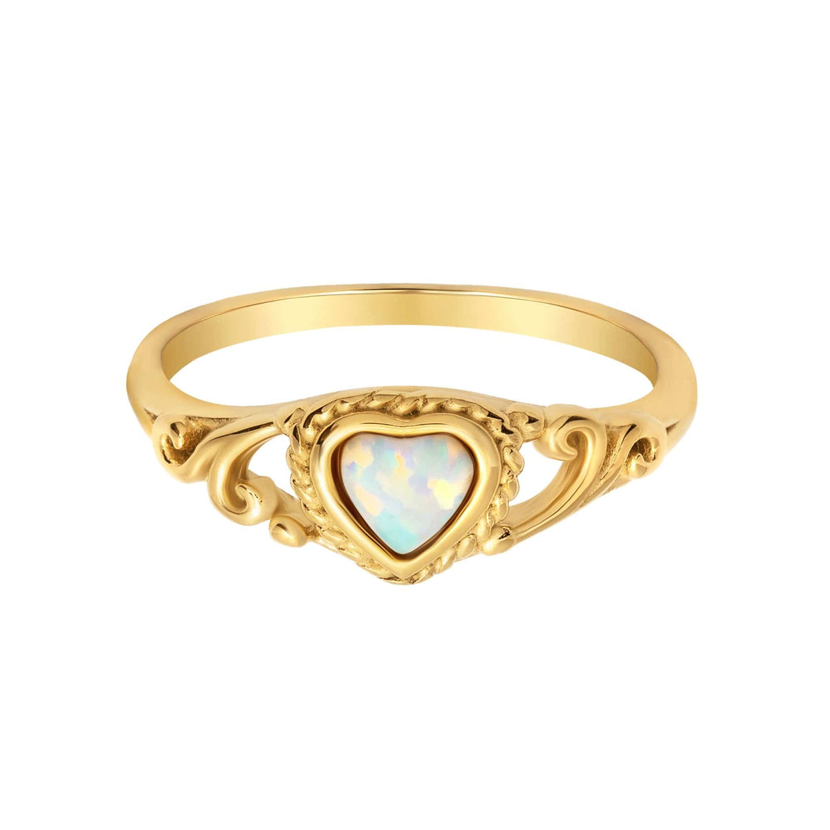 Urbanti Stainless Steel Adeline Opal Ring Gold / US 6 / UK L / EUR 51 (small)