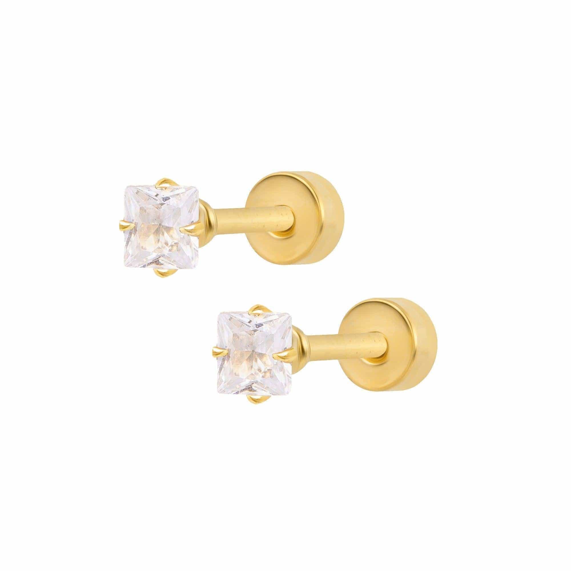 Urbanti Stainless Steel Gabrielle Stud Earrings Gold