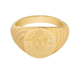 Urbanti Stainless Steel Galaxy Zodiac Signet Ring Gold / Capricorn / US 6 / UK L / EUR 51 (small)