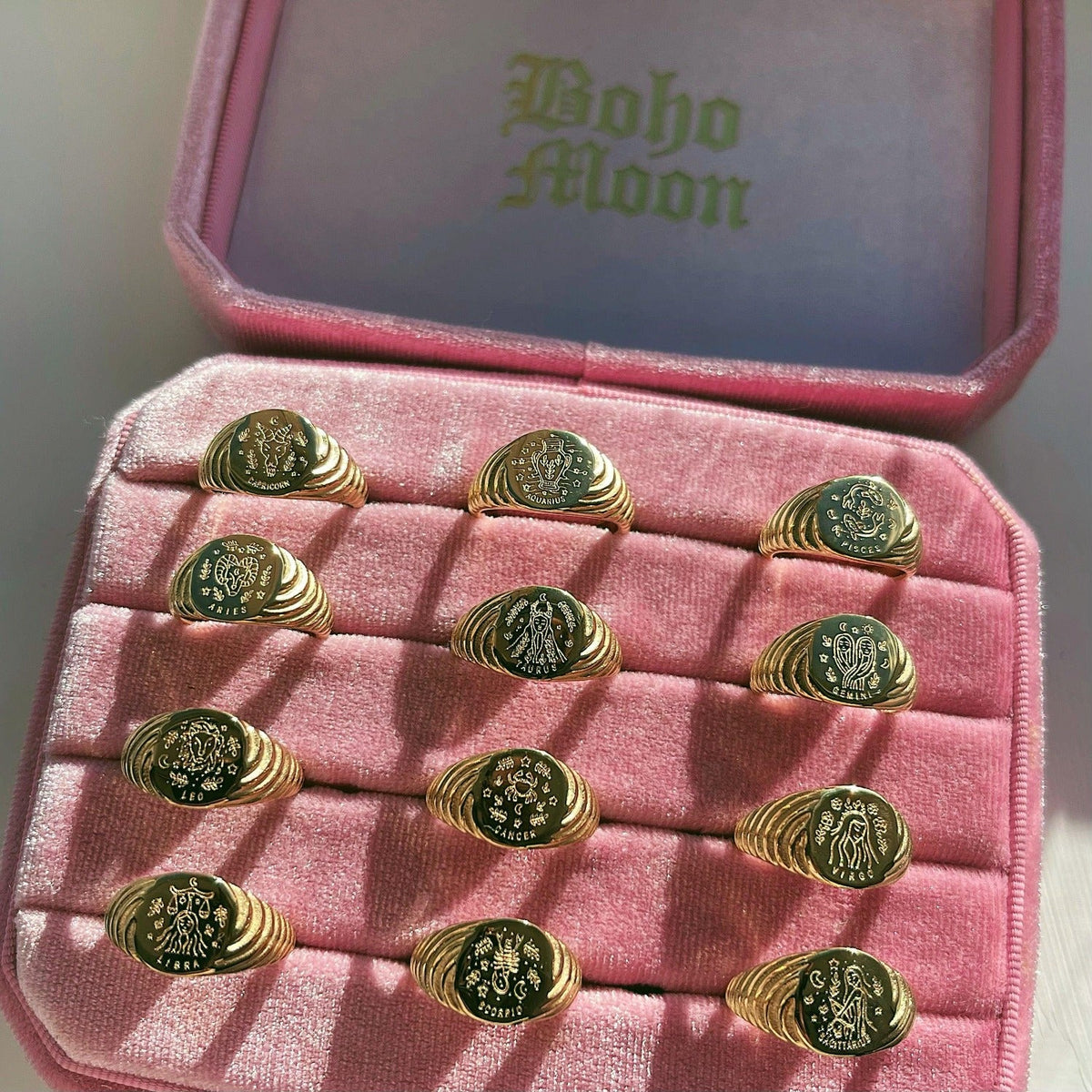 Urbanti Stainless Steel Galaxy Zodiac Signet Ring