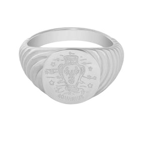 Urbanti Stainless Steel Galaxy Zodiac Signet Ring Silver / Capricorn / US 6 / UK L / EUR 51 (small)